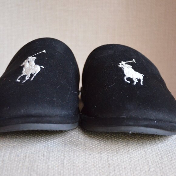 Ralph Lauren Polo Black Slip-On Scuff Slipper Men's size small 6-7.5 - Picture 5 of 6